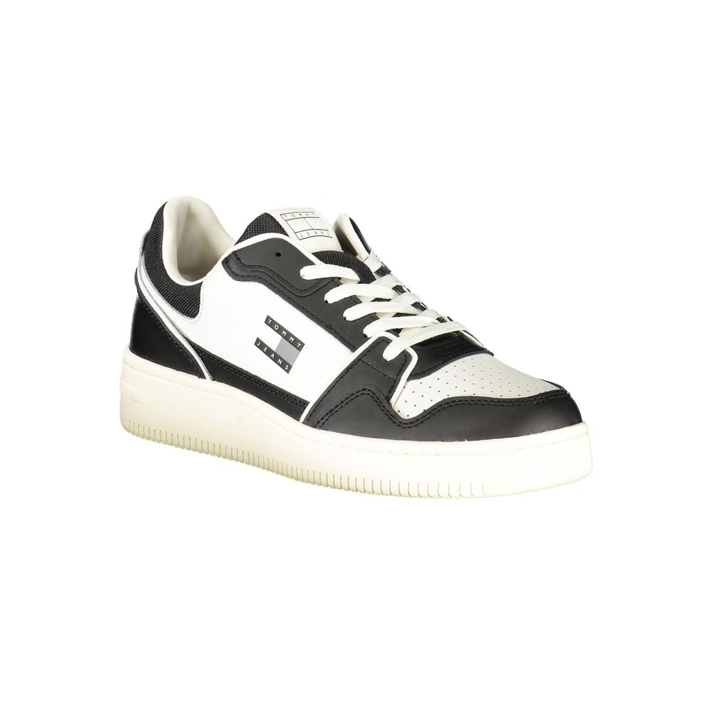 Black Leather Men Sneaker Tommy Hilfiger