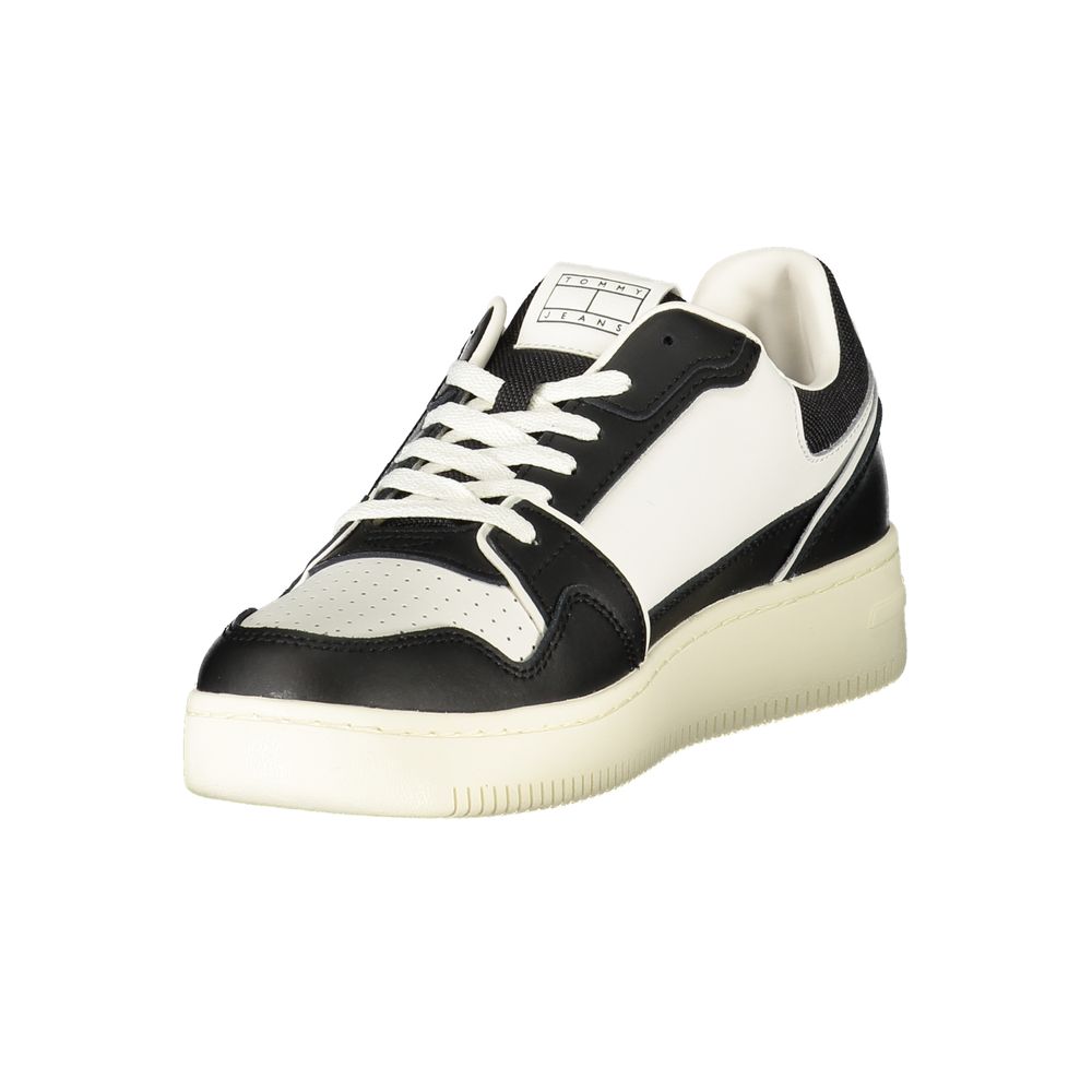 Black Leather Men Sneaker Tommy Hilfiger