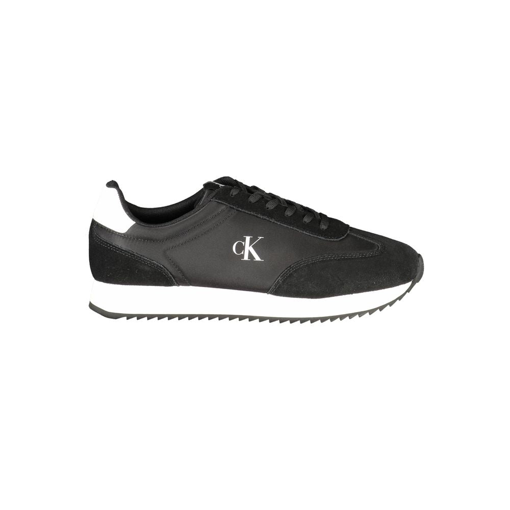 Black Leather Men Sneaker Calvin Klein