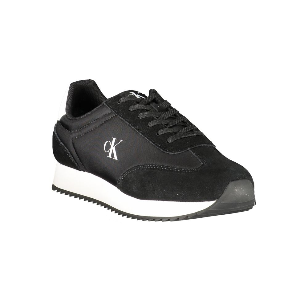 Black Leather Men Sneaker Calvin Klein