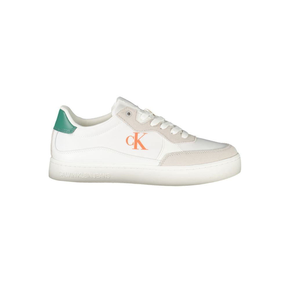 White Leather Men Sneaker Calvin Klein