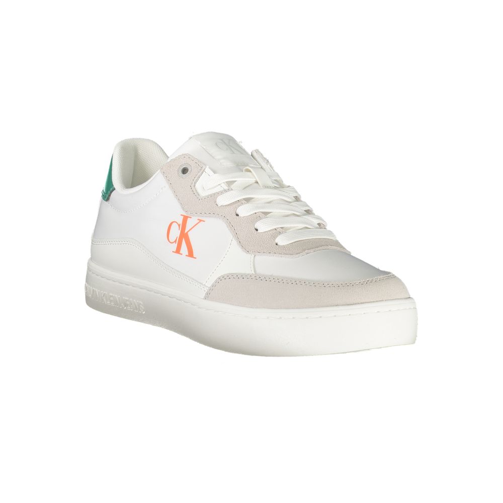 White Leather Men Sneaker Calvin Klein