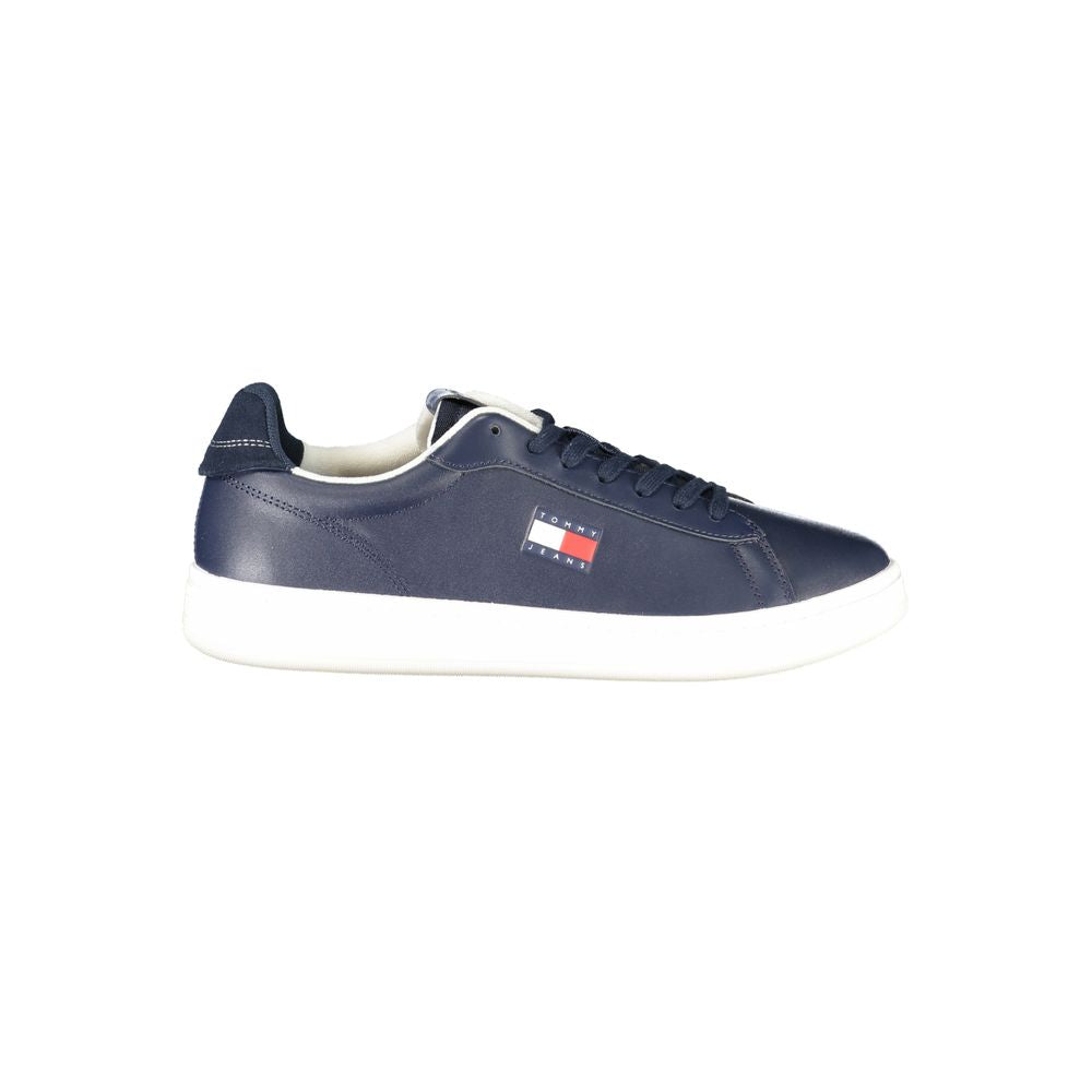 Blue Leather Men Sneaker Tommy Hilfiger