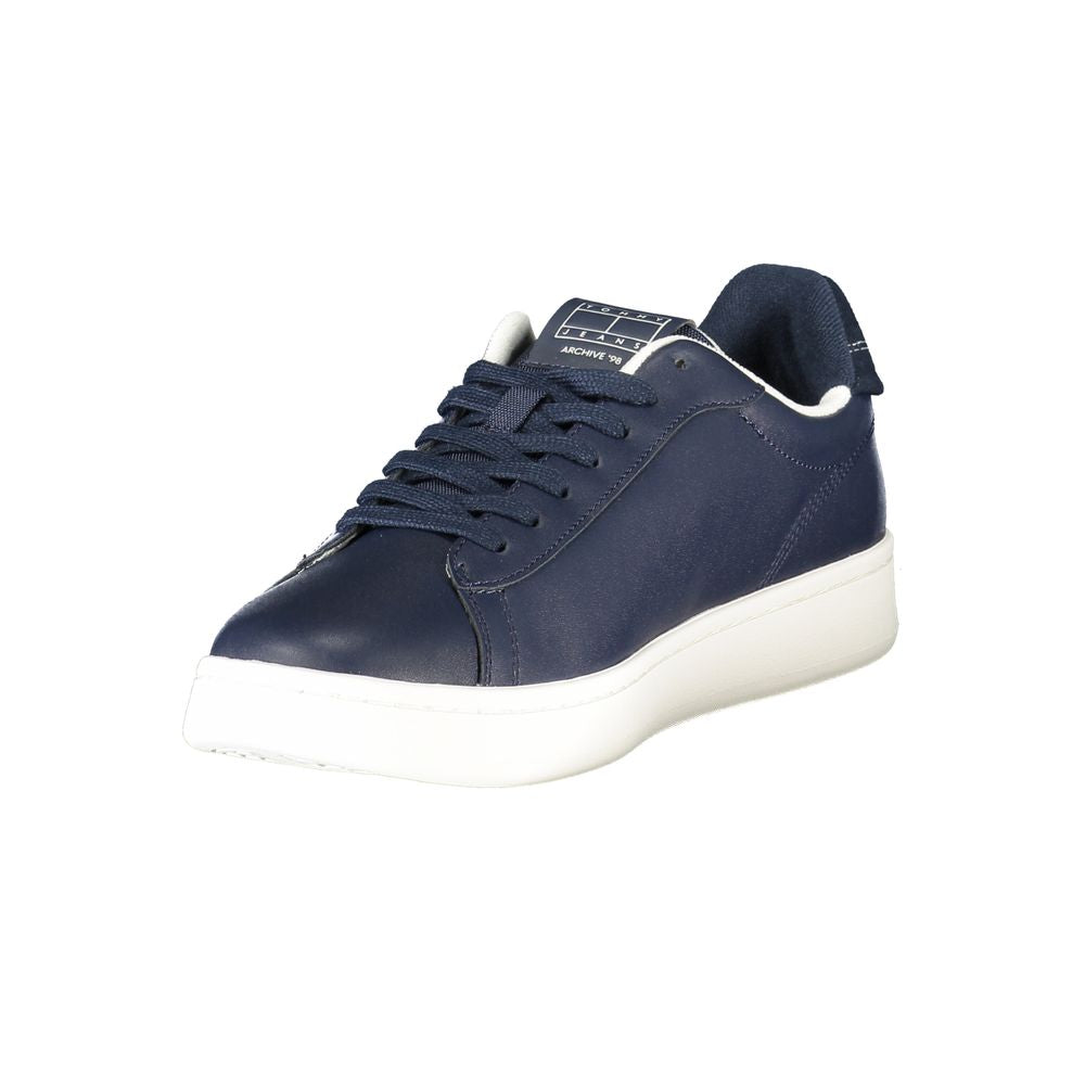 Blue Leather Men Sneaker Tommy Hilfiger