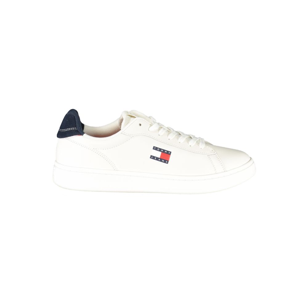 White Leather Men Sneaker Tommy Hilfiger