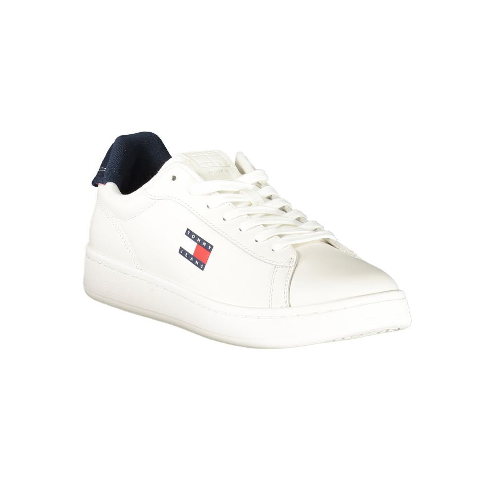 White Leather Men Sneaker Tommy Hilfiger