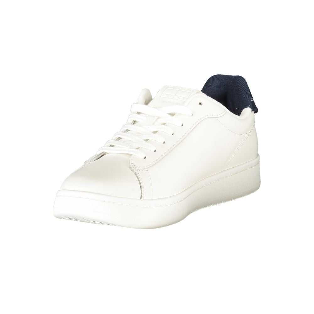 White Leather Men Sneaker Tommy Hilfiger