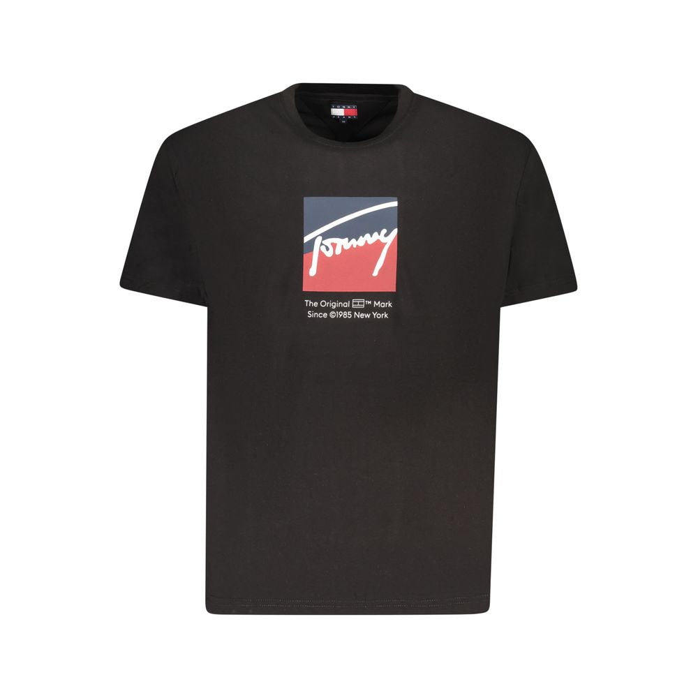 Black Cotton Men T-Shirt Tommy Hilfiger