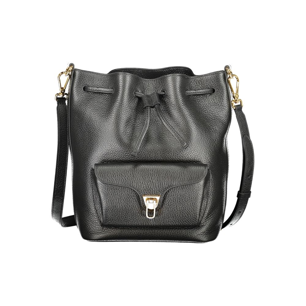 Black Leather Women Handbag Coccinelle