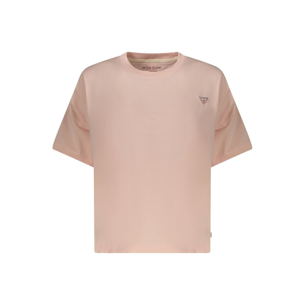 Pink Cotton Women T-Shirt Guess Jeans