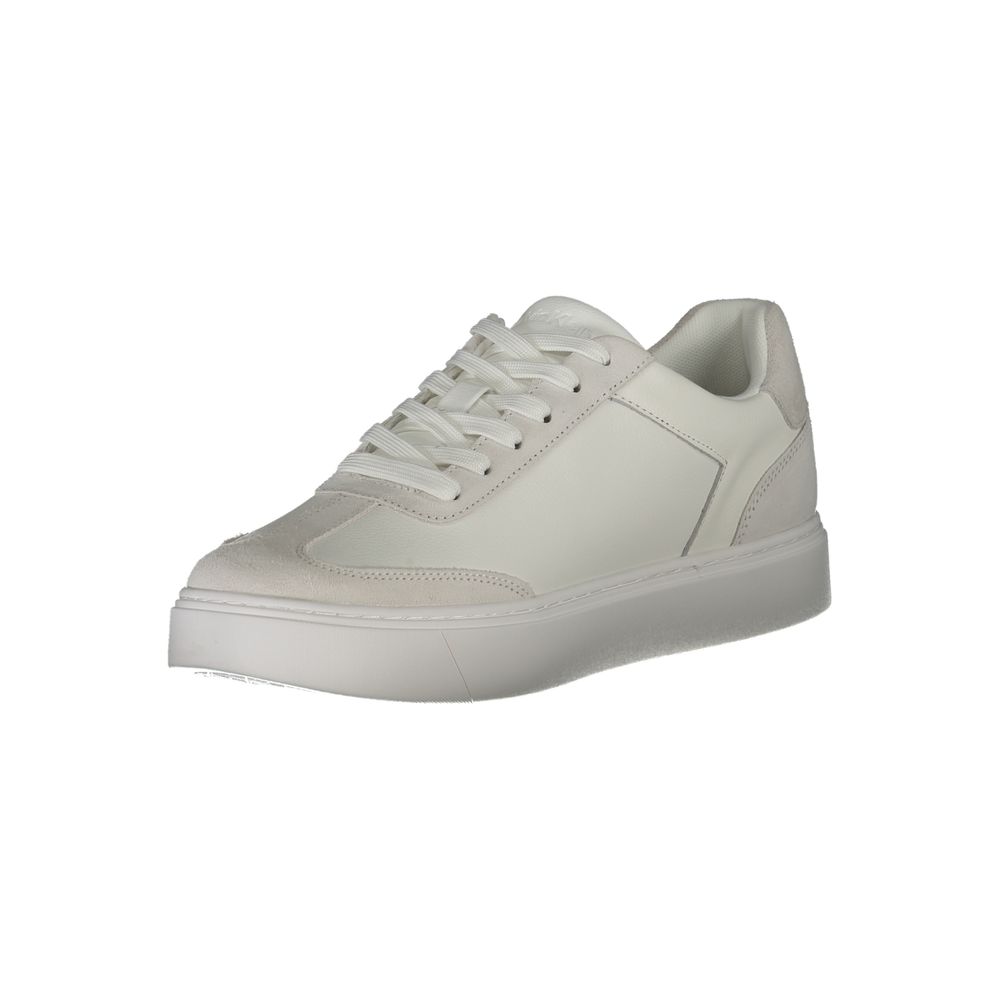 White Leather Men Sneaker Calvin Klein
