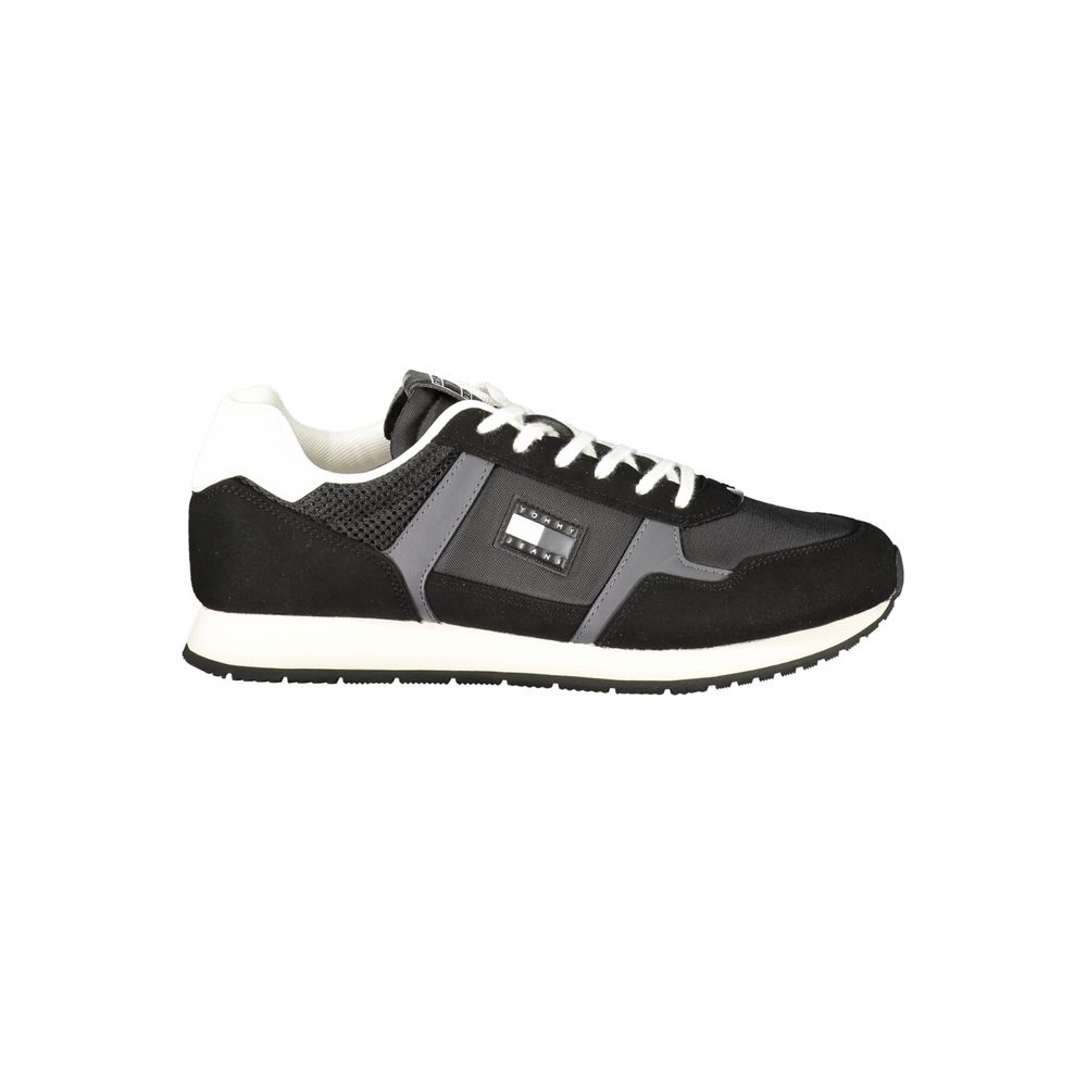 Black Polyester Men Sneaker Tommy Hilfiger