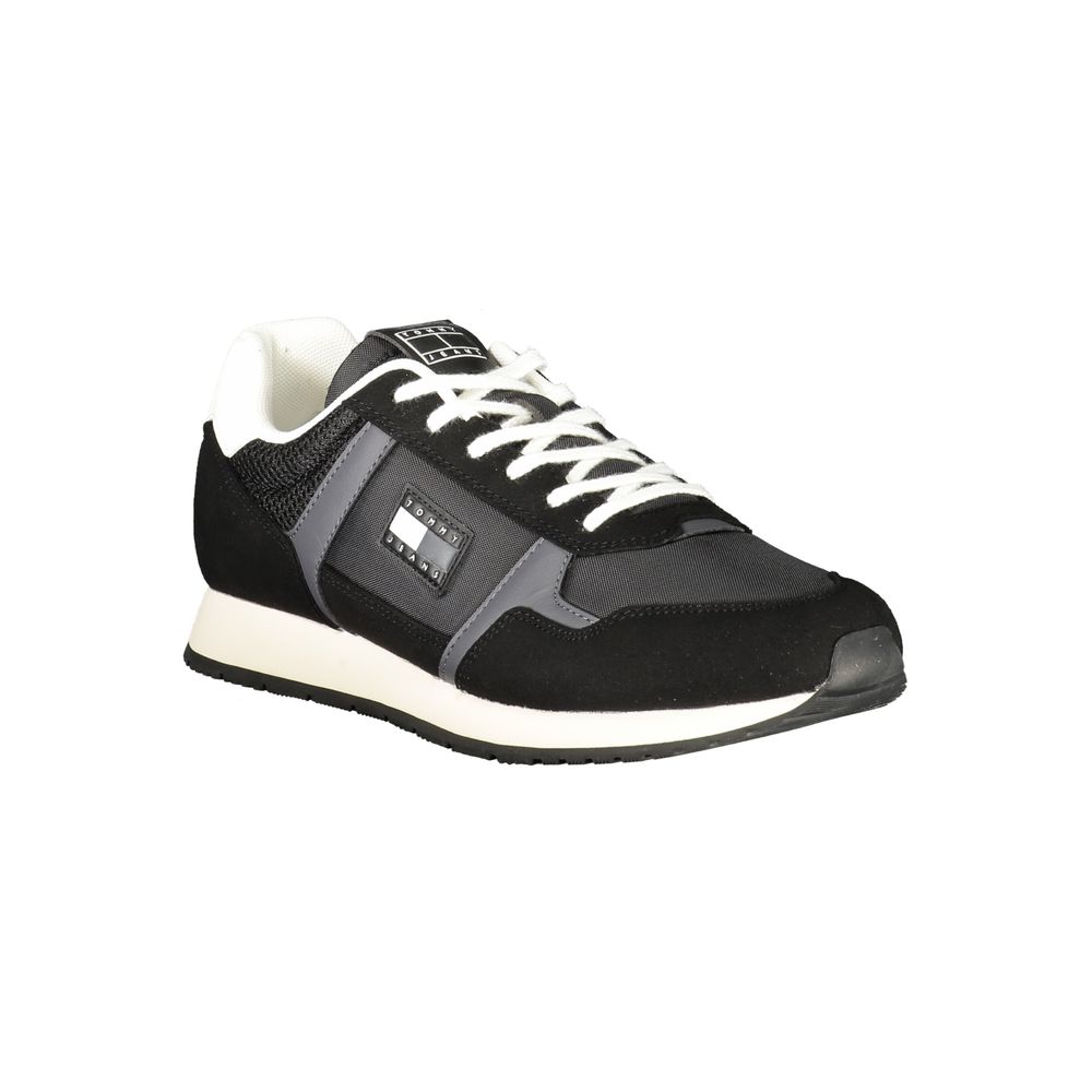 Black Polyester Men Sneaker Tommy Hilfiger