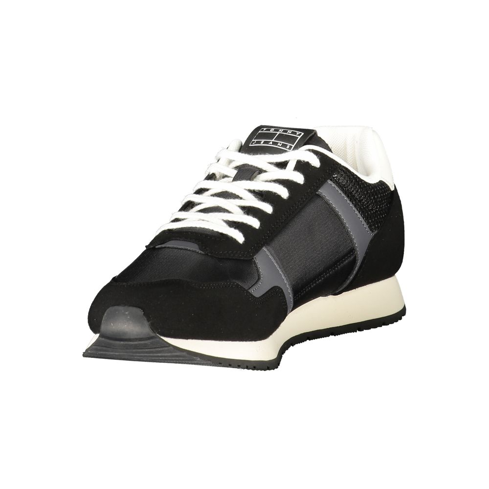 Black Polyester Men Sneaker Tommy Hilfiger