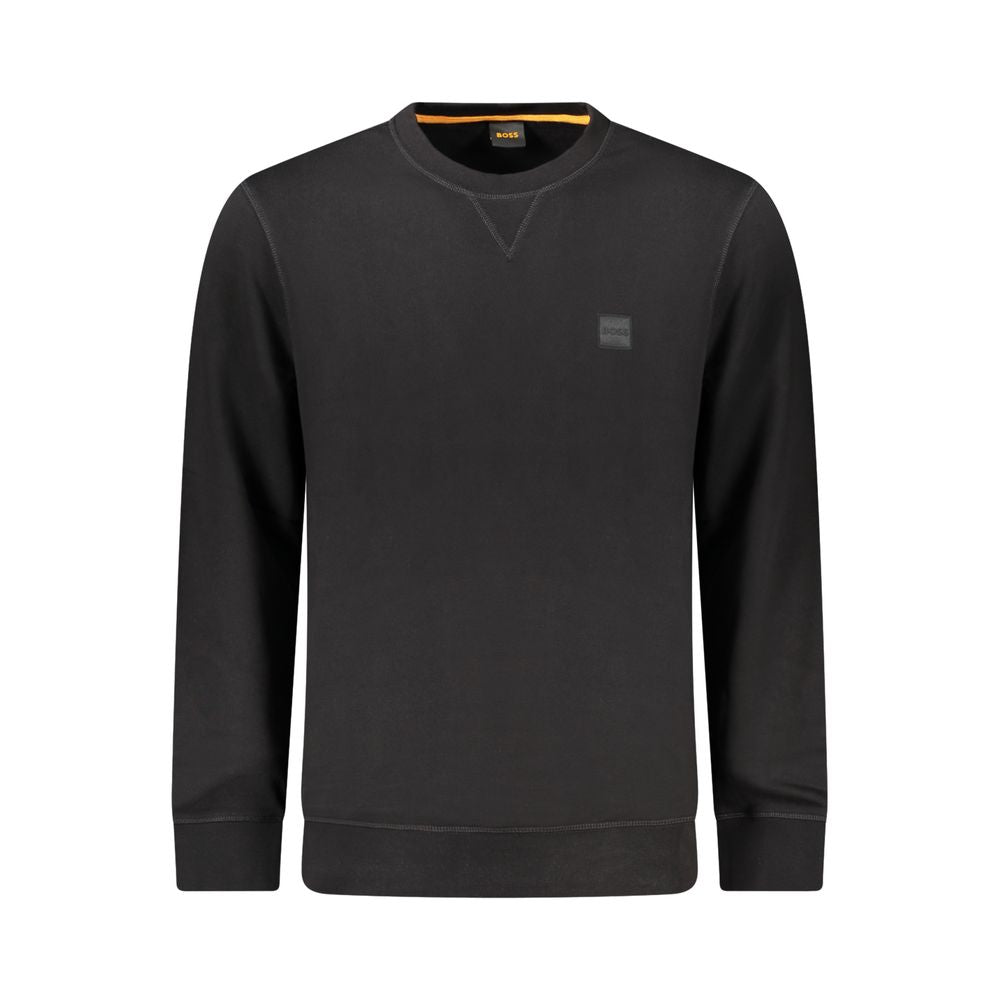 Black Cotton Men Sweater Hugo Boss