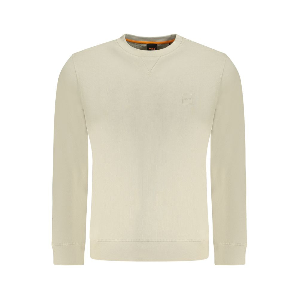 Beige Cotton Men Sweater Hugo Boss