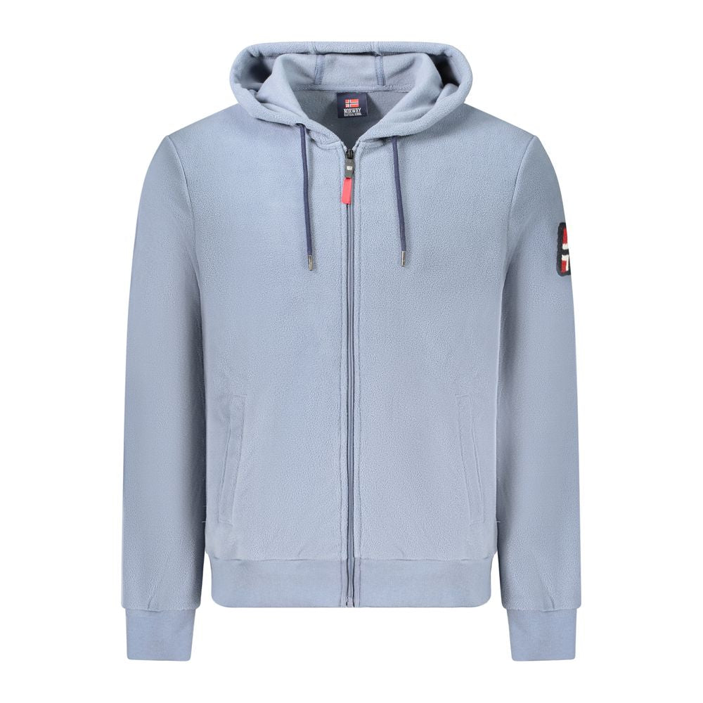 Blue Polyester Men's Hooded Sweater Norway 1963