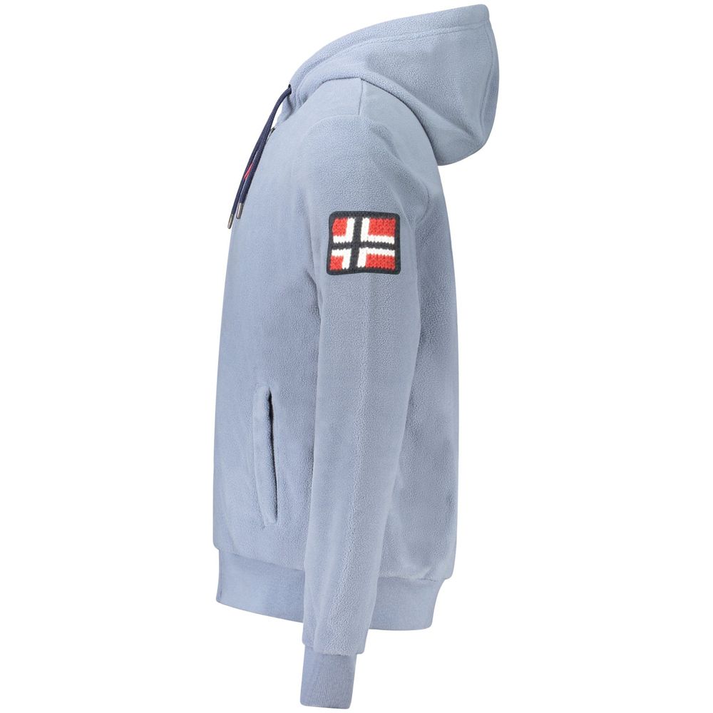 Blue Polyester Men's Hooded Sweater Norway 1963