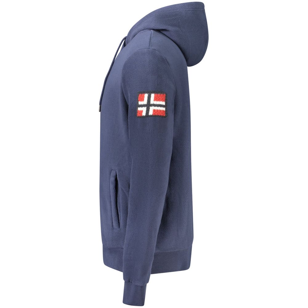 Blue Polyester Men's Hooded Sweater Norway 1963