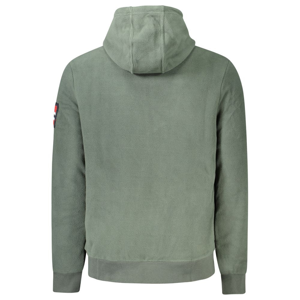 Green Polyester Men's Sweatshirt with Hood Norway 1963