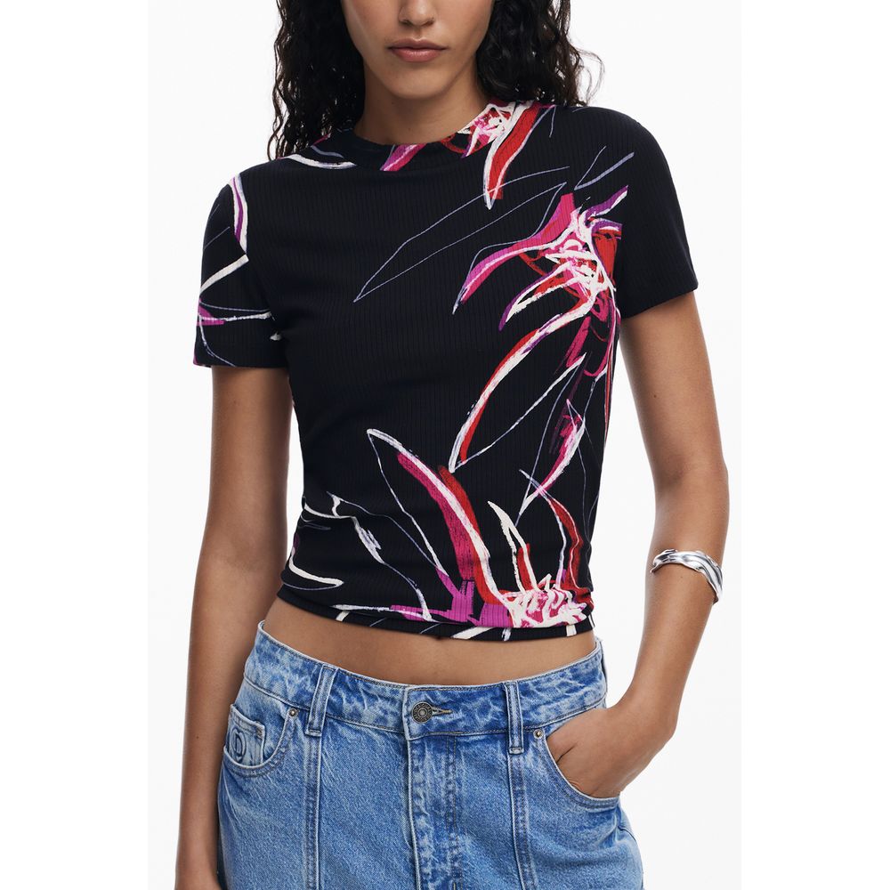 Black Viscose Women Top Desigual