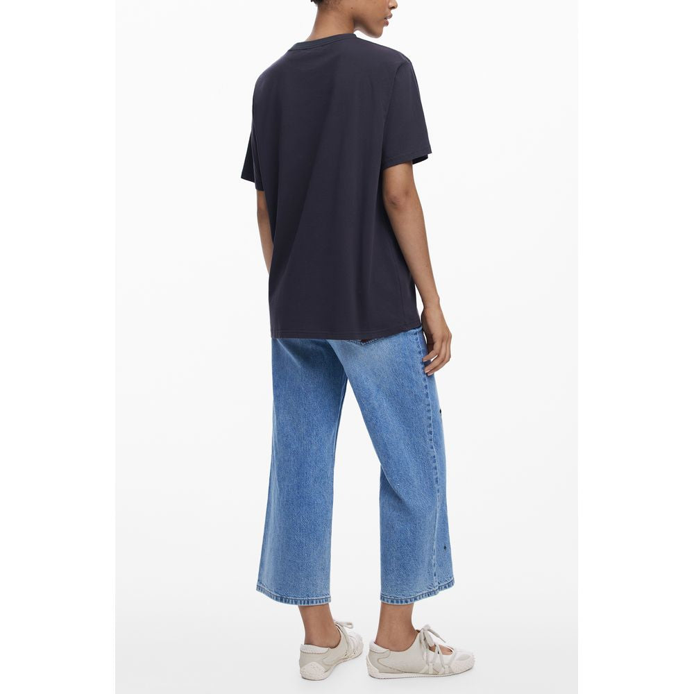 Black Cotton Women T-Shirt Desigual