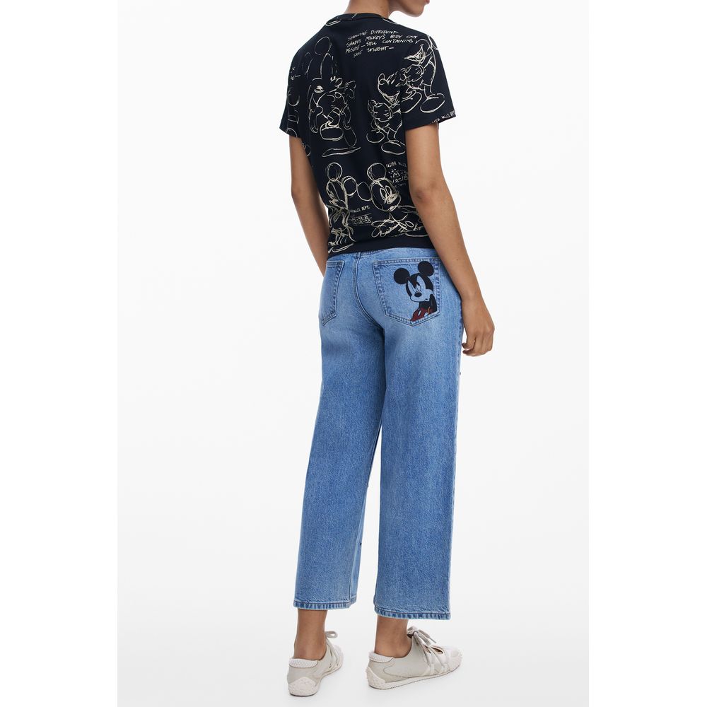 Black Cotton Women T-Shirt Desigual