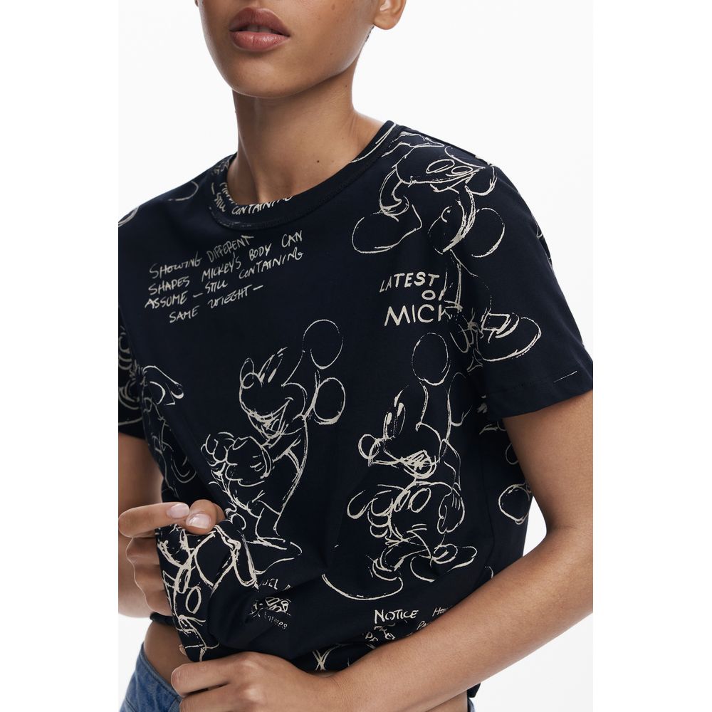 Black Cotton Women T-Shirt Desigual