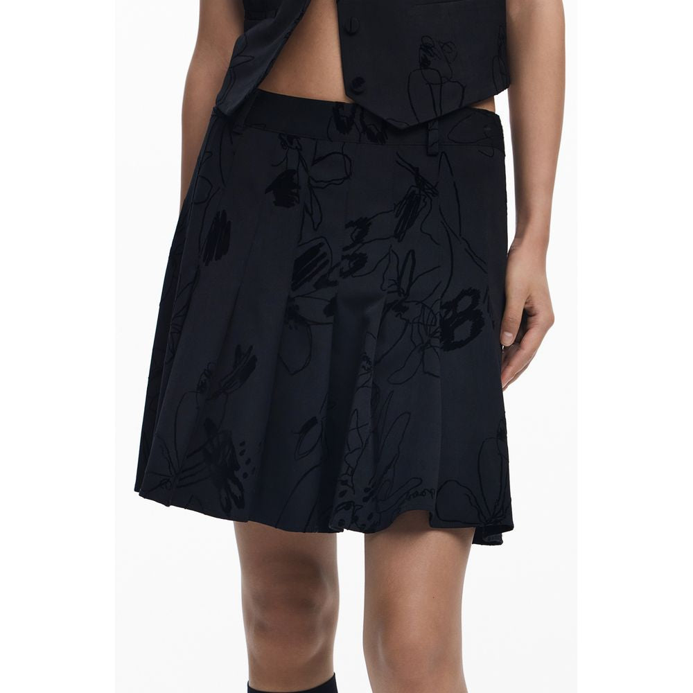 Black Polyester Women Skirt Desigual