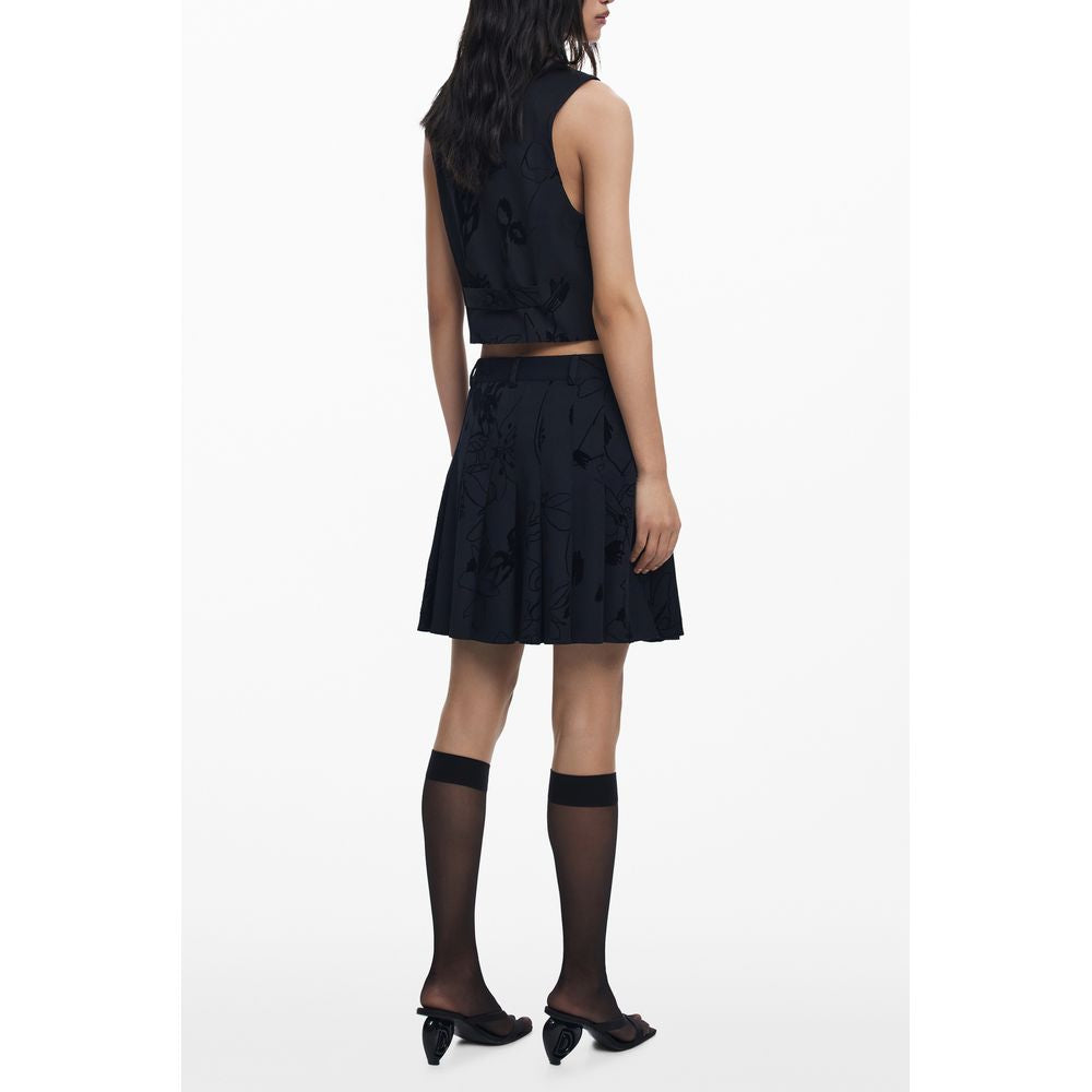 Black Polyester Women Skirt Desigual