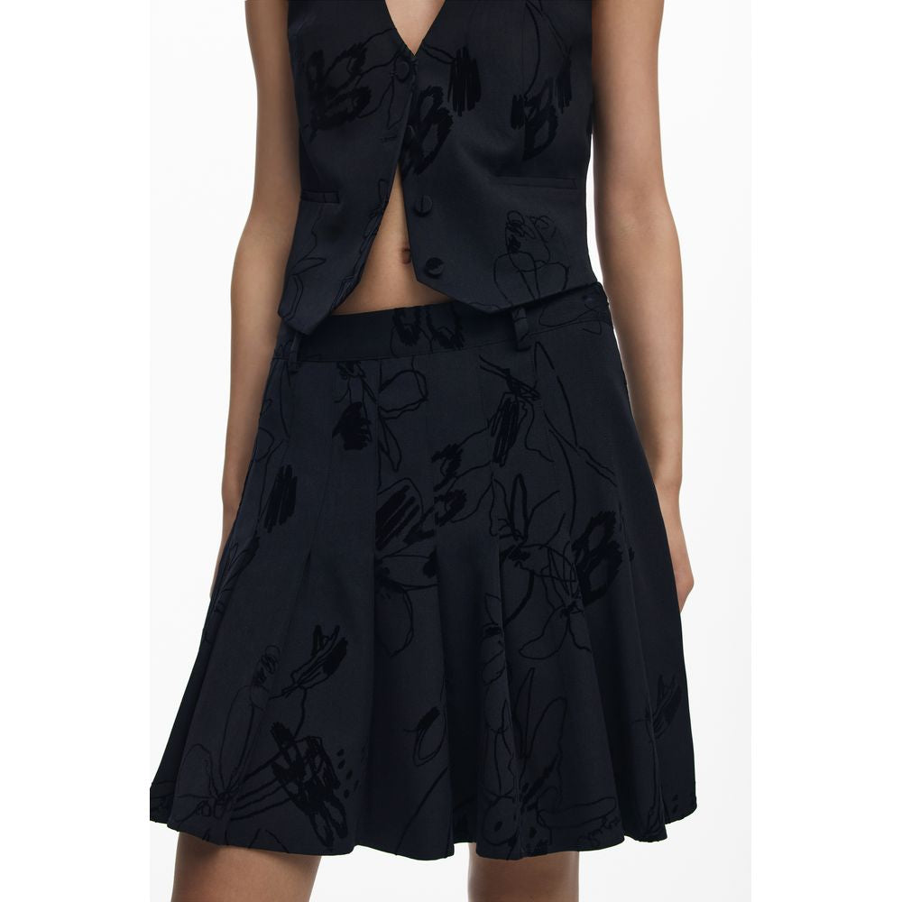 Black Polyester Women Skirt Desigual