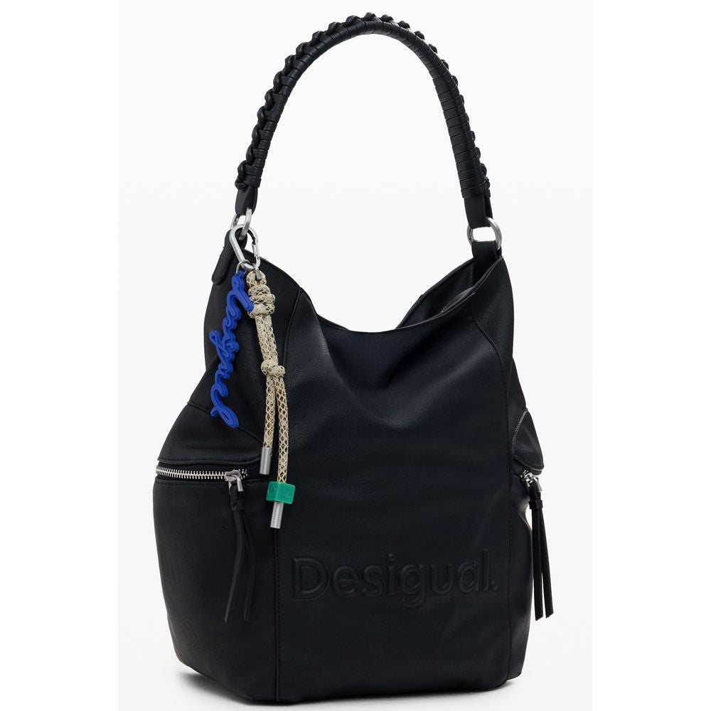 Black Polyethylene Women Backpack Desigual