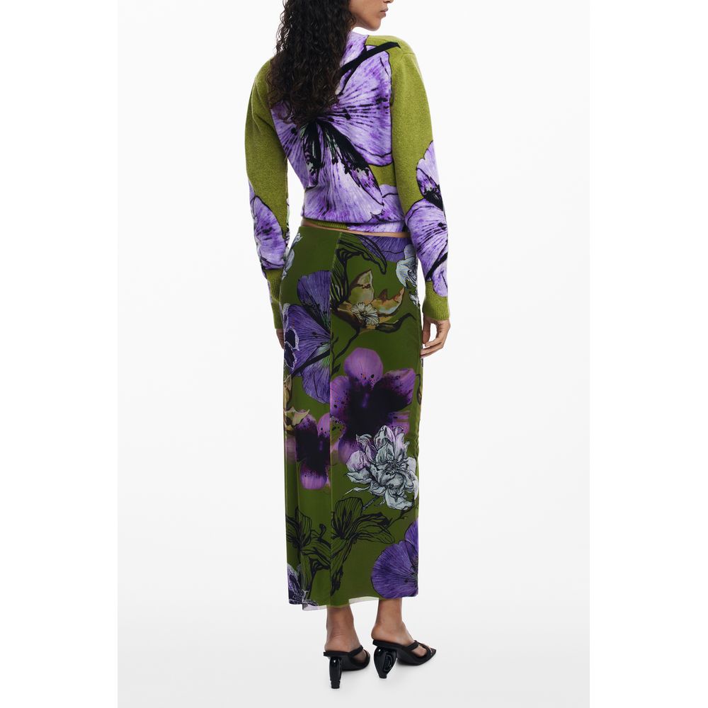 Green Polyester Women Skirt Desigual