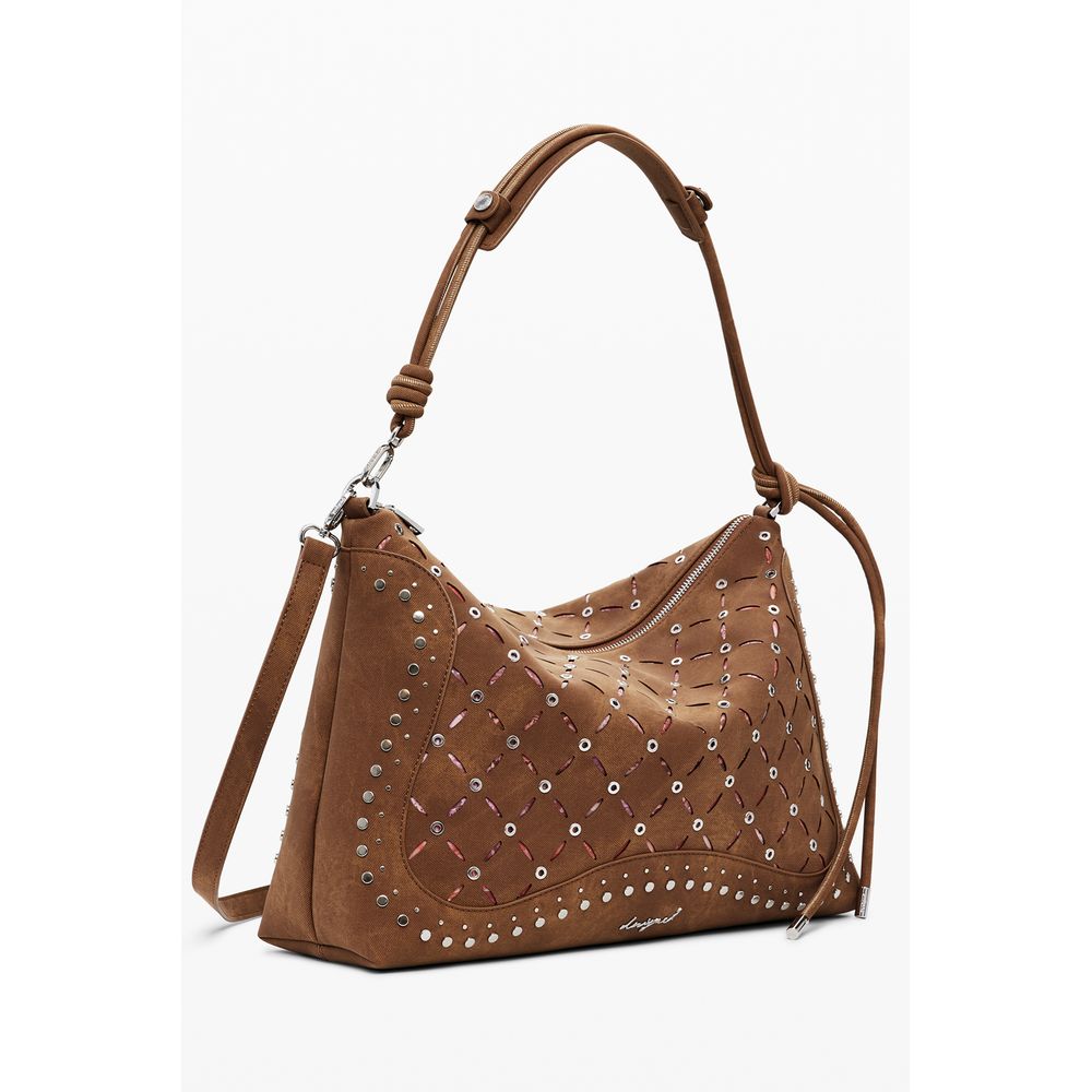 Brown Polyethylene Women Handbag Desigual