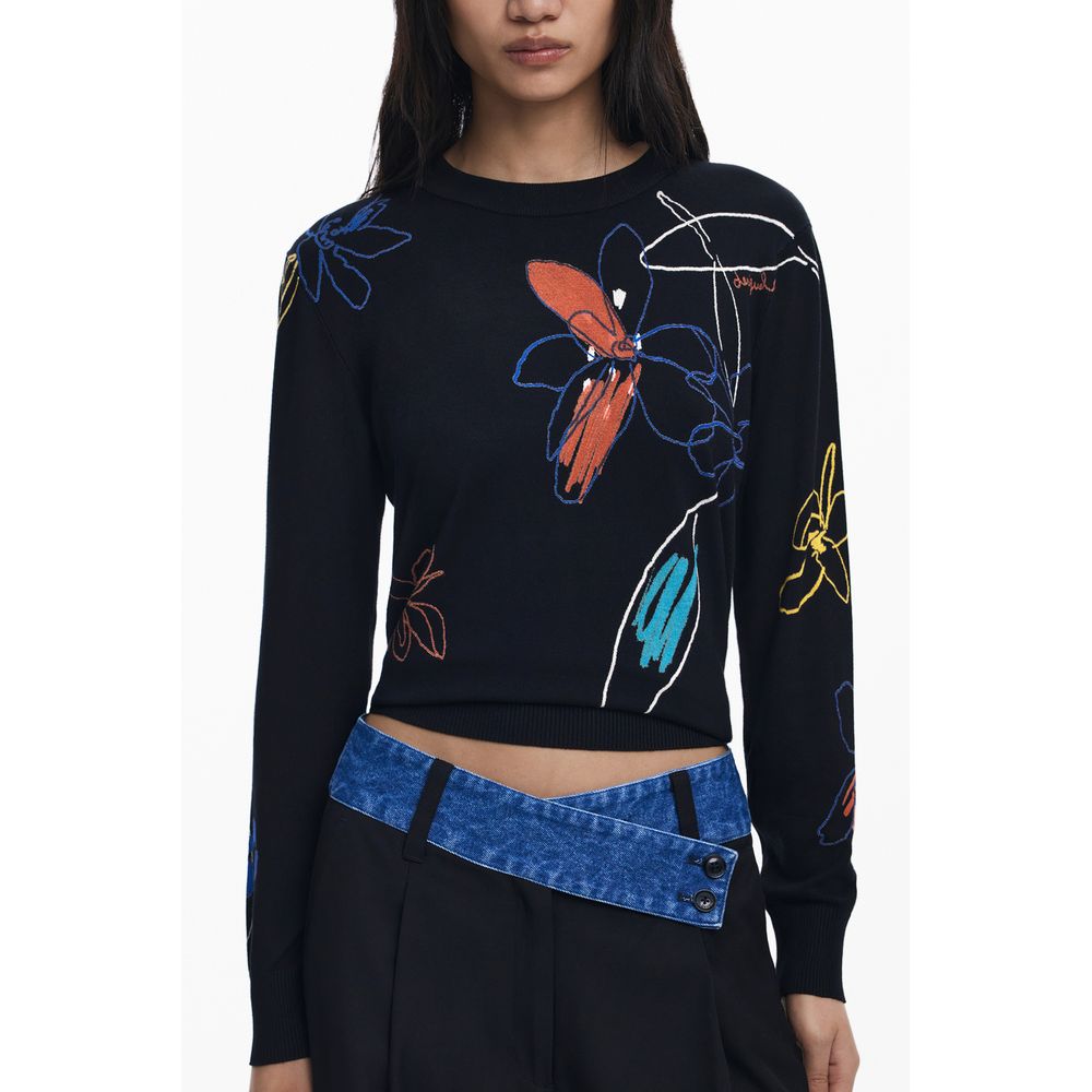 Black Viscose Women Sweater Desigual