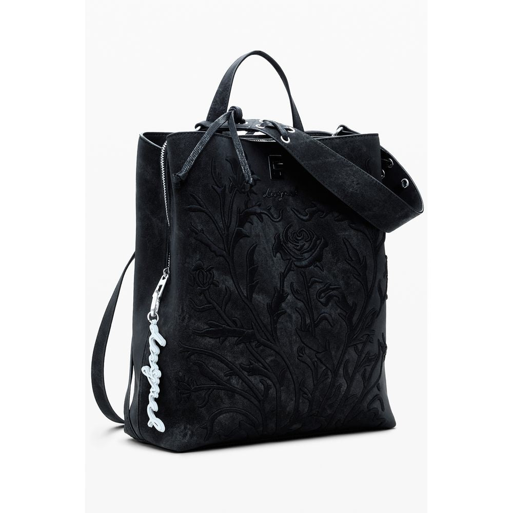 Black Polyethylene Women Backpack Desigual