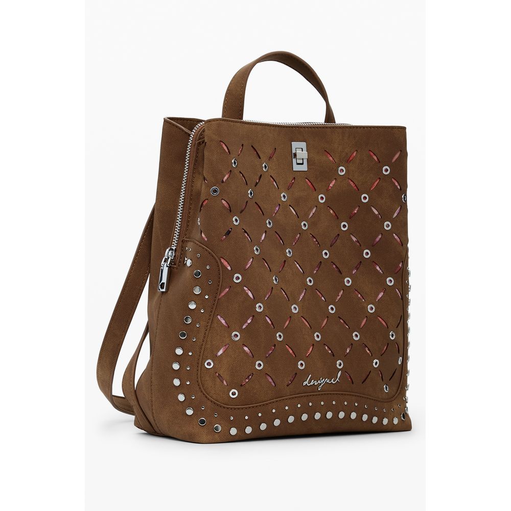 Brown Polyethylene Women Backpack Desigual