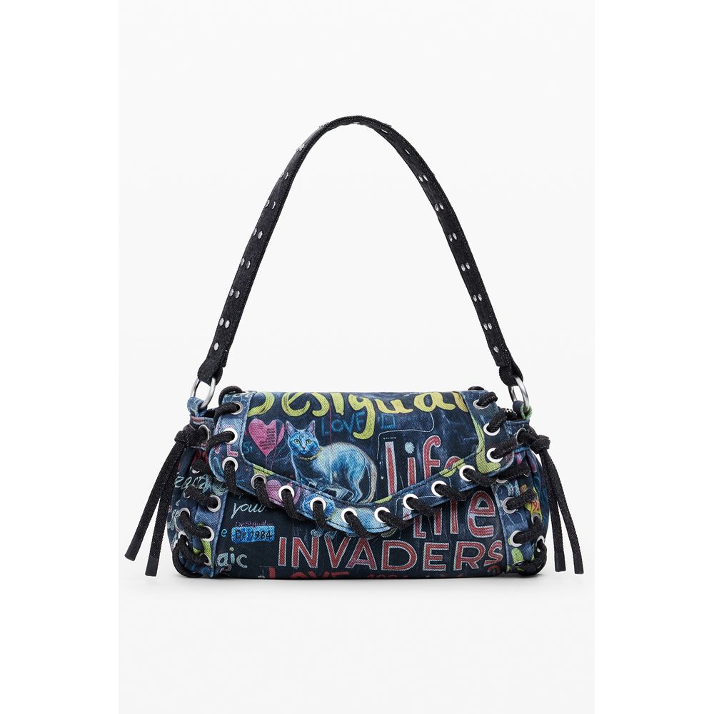 Blue Cotton Women Handbag Desigual