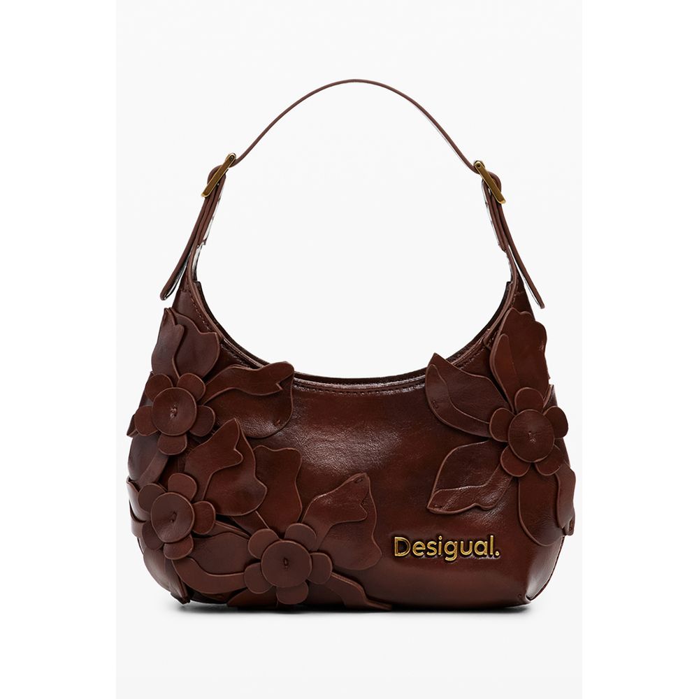 Brown Polyethylene Women Handbag Desigual