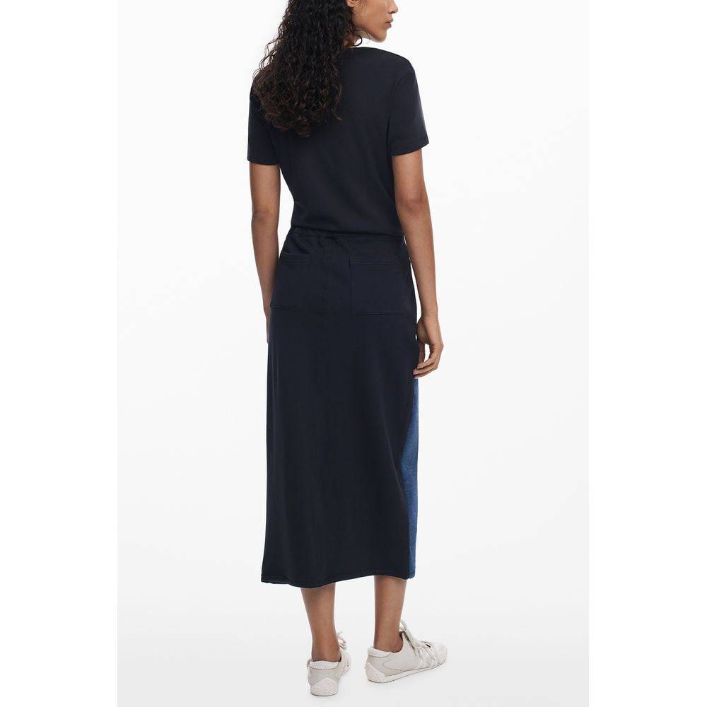 Blue Cotton Women Skirt Desigual