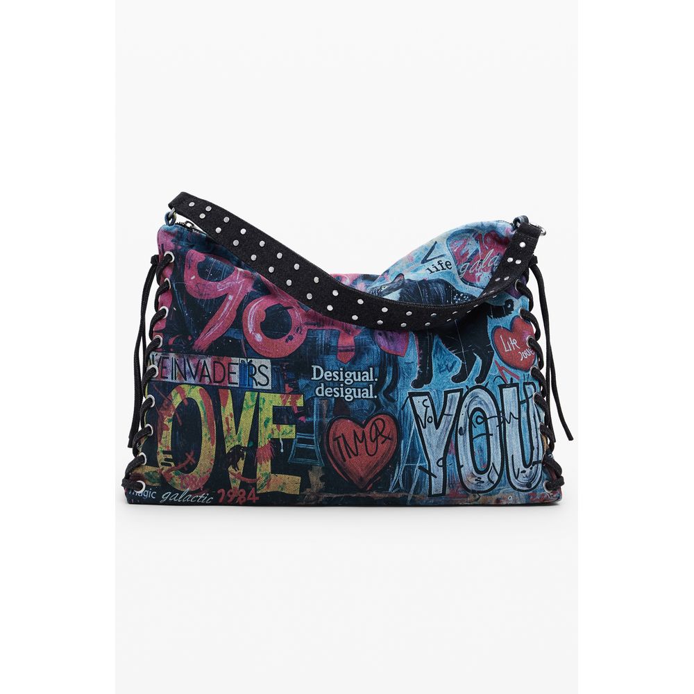 Blue Cotton Women Handbag Desigual