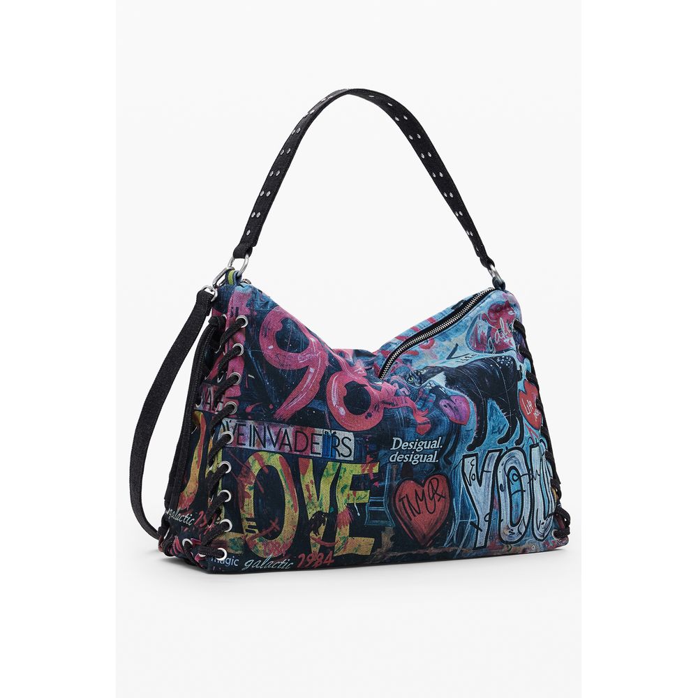 Blue Cotton Women Handbag Desigual