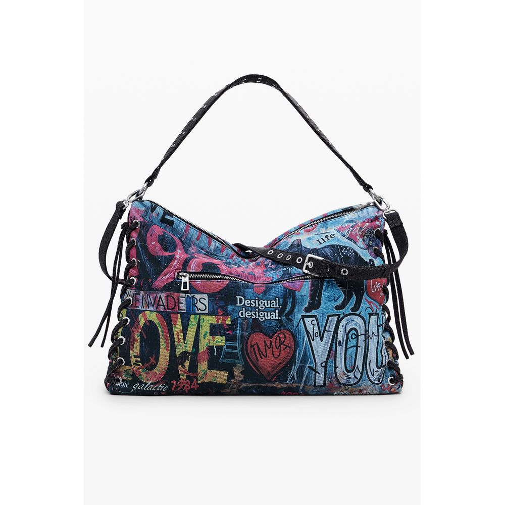Blue Cotton Women Handbag Desigual