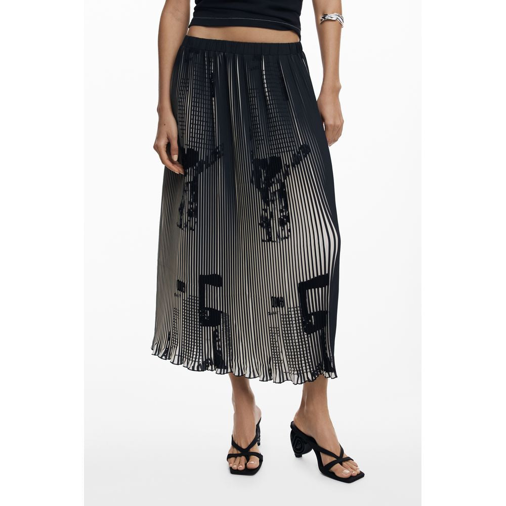 Black Polyester Women Skirt Desigual