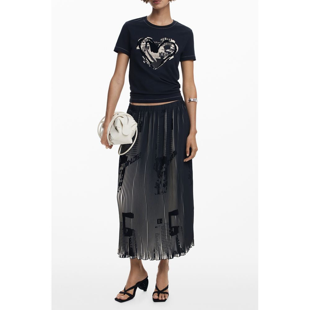 Black Polyester Women Skirt Desigual