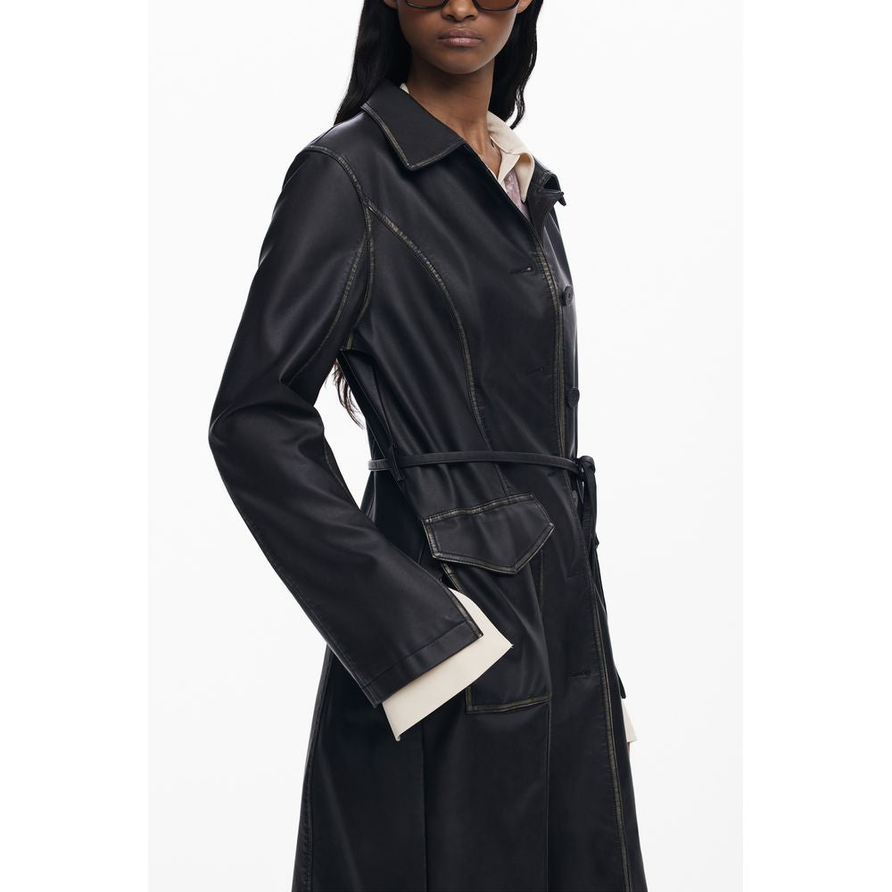 Black Polyethylene Women Coat Desigual