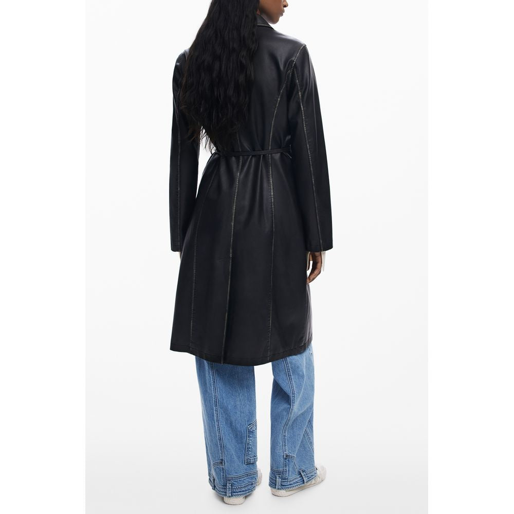 Black Polyethylene Women Coat Desigual