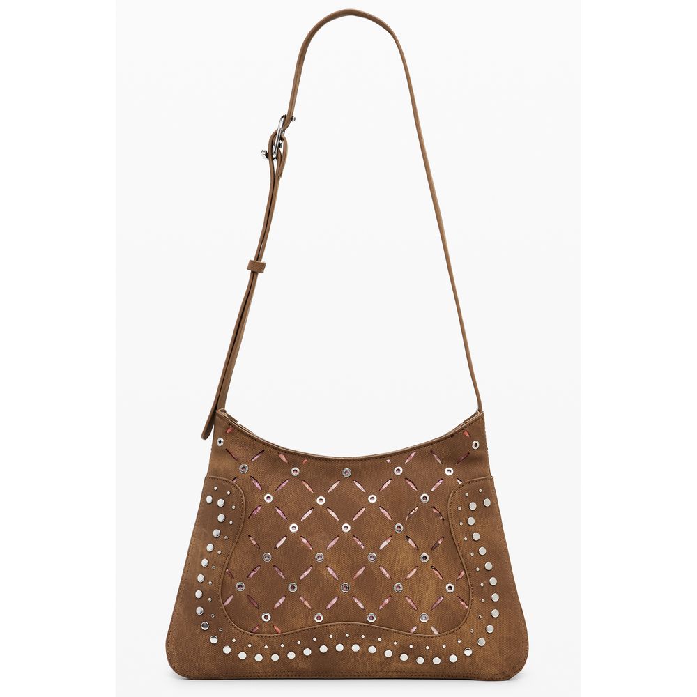 Brown Polyethylene Women Handbag Desigual