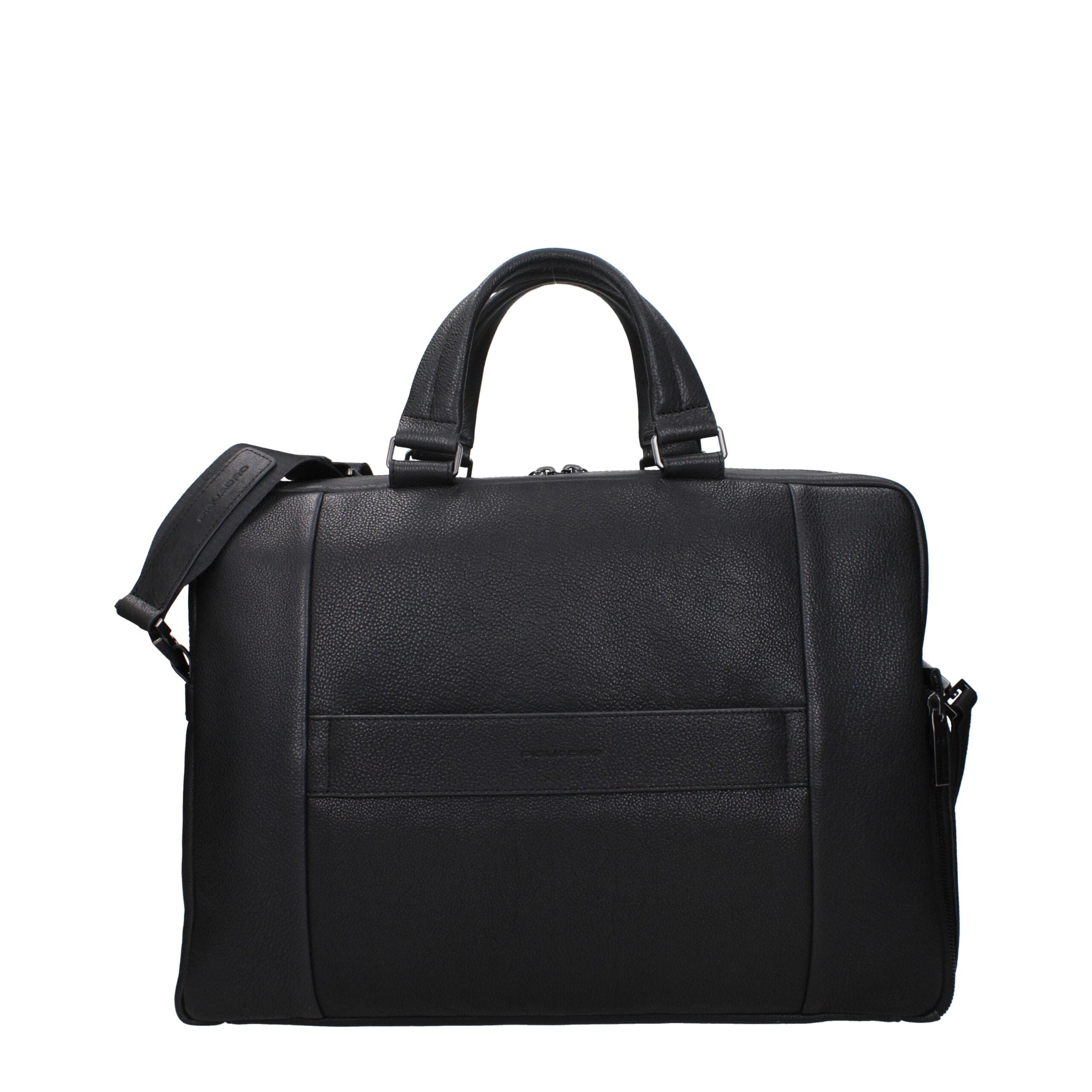 Black Leather Business And Laptop Bags Piquadro