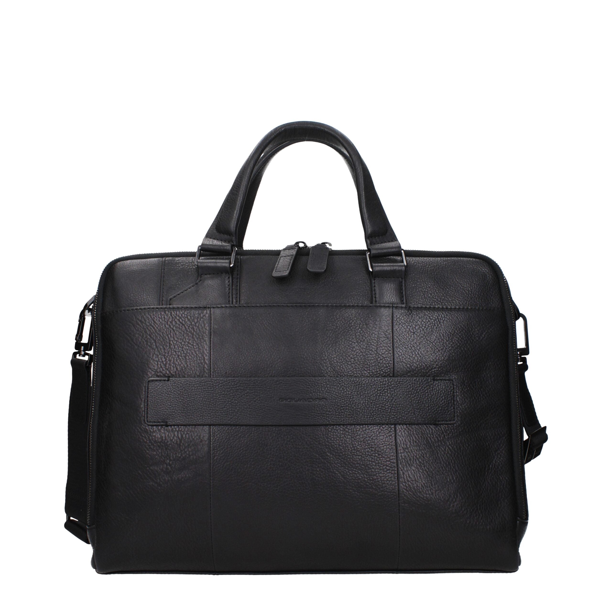 Black Leather Business And Laptop Bags Piquadro